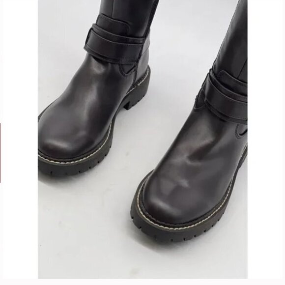 Tommy Hilfiger Jiola Lug Sole Riding Boots BLACK 5.5 NEW Equestrian - Picture 6 of 6